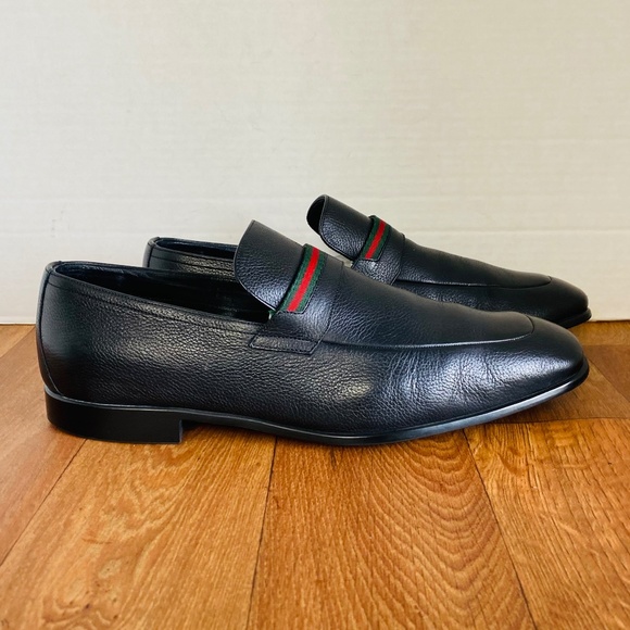 NWB, GUCCI Mens Black Stripe Loafer, 8D. - Picture 7 of 8